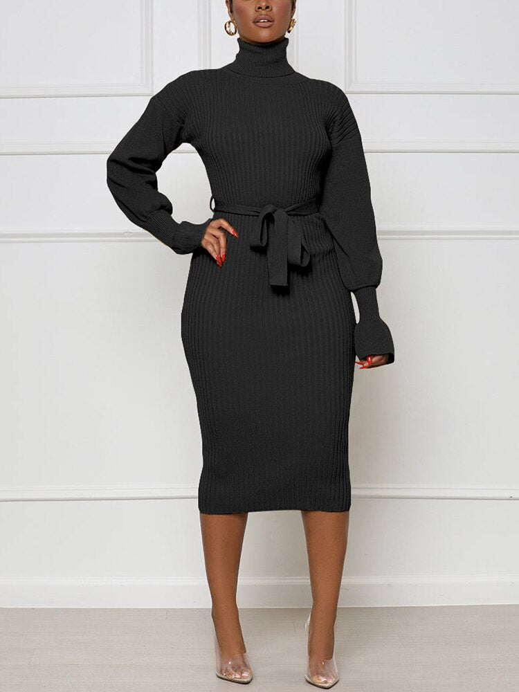 Title: A Stylish and Cozy Outfit: Black Tie Necktie Dresses with Knit Sweaters