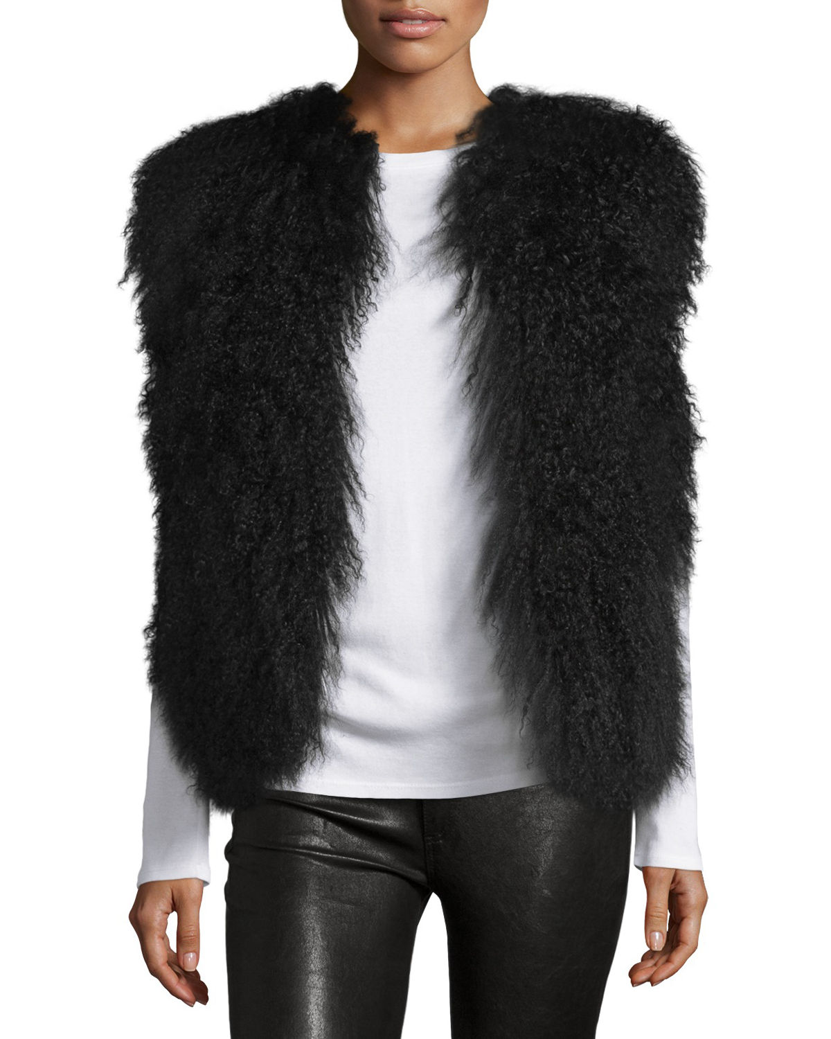 Title: The Allure of Lamb Fur Coats with zipper closures and collar-less designs