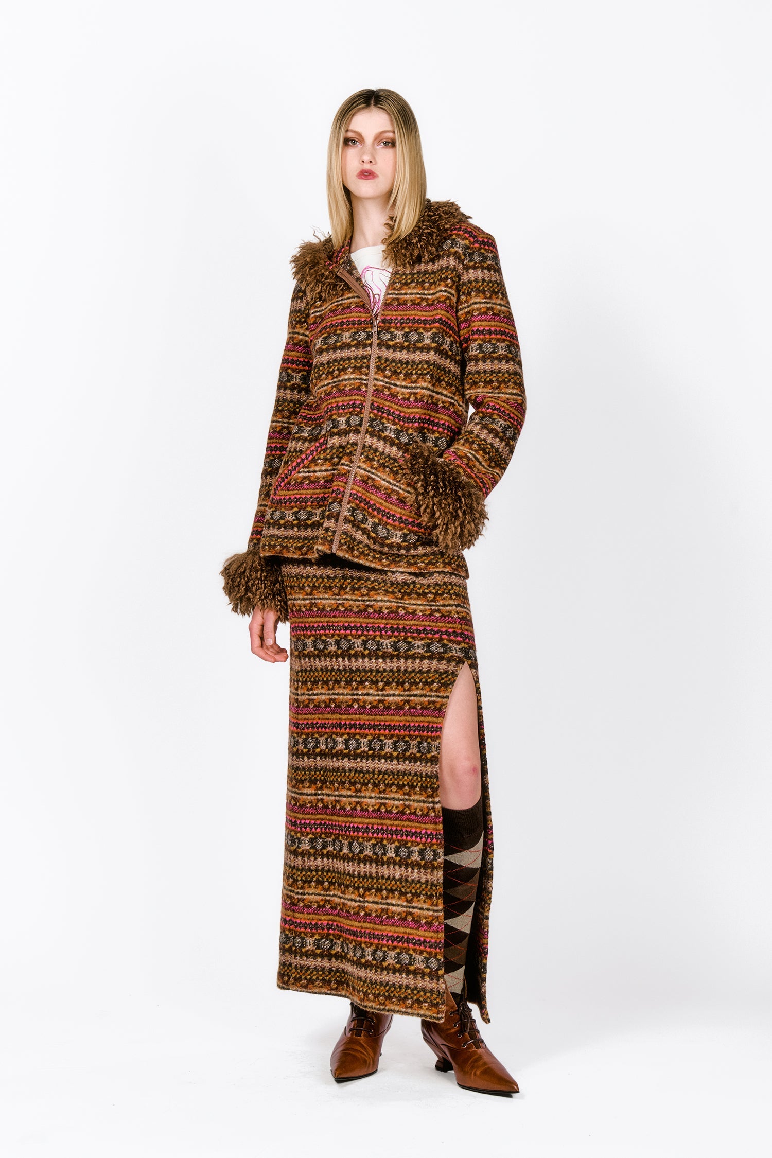 Title: The Allure of Lamb Fur Coats with zipper closures and collar-less designs