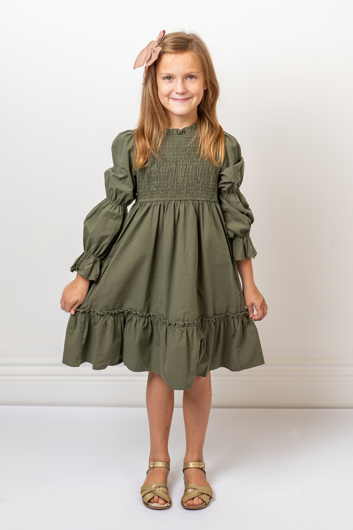 Title: A Comprehensive Collection of Childrens Girl Tie-Neck Dresses Images