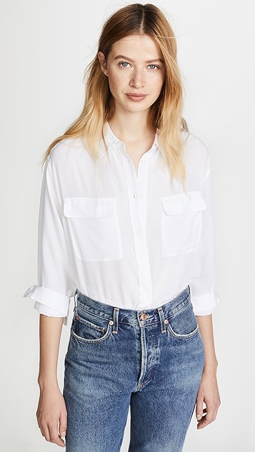 Title: Embroidered Silk Blouse with Delicate Striped Ties: A Fashionable and Elegant Accessory for Women