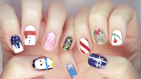 Title: Red Gold Tie Nail Art Styles for Women: A Visual Gallery