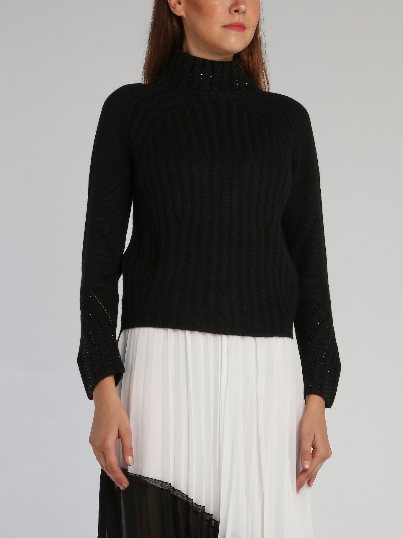Title: The Elegance of a Black Tie Sweater