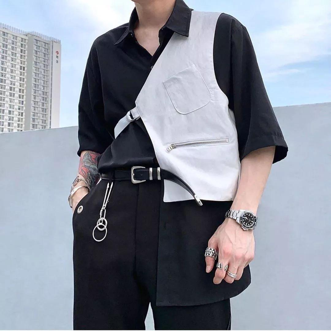 Title: 推荐品牌，白衬衫短袖带领带的完美搭配