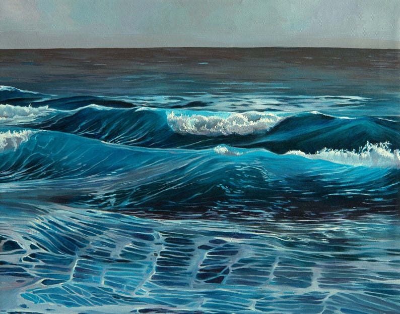 The Wave Tie in Oil Paintings