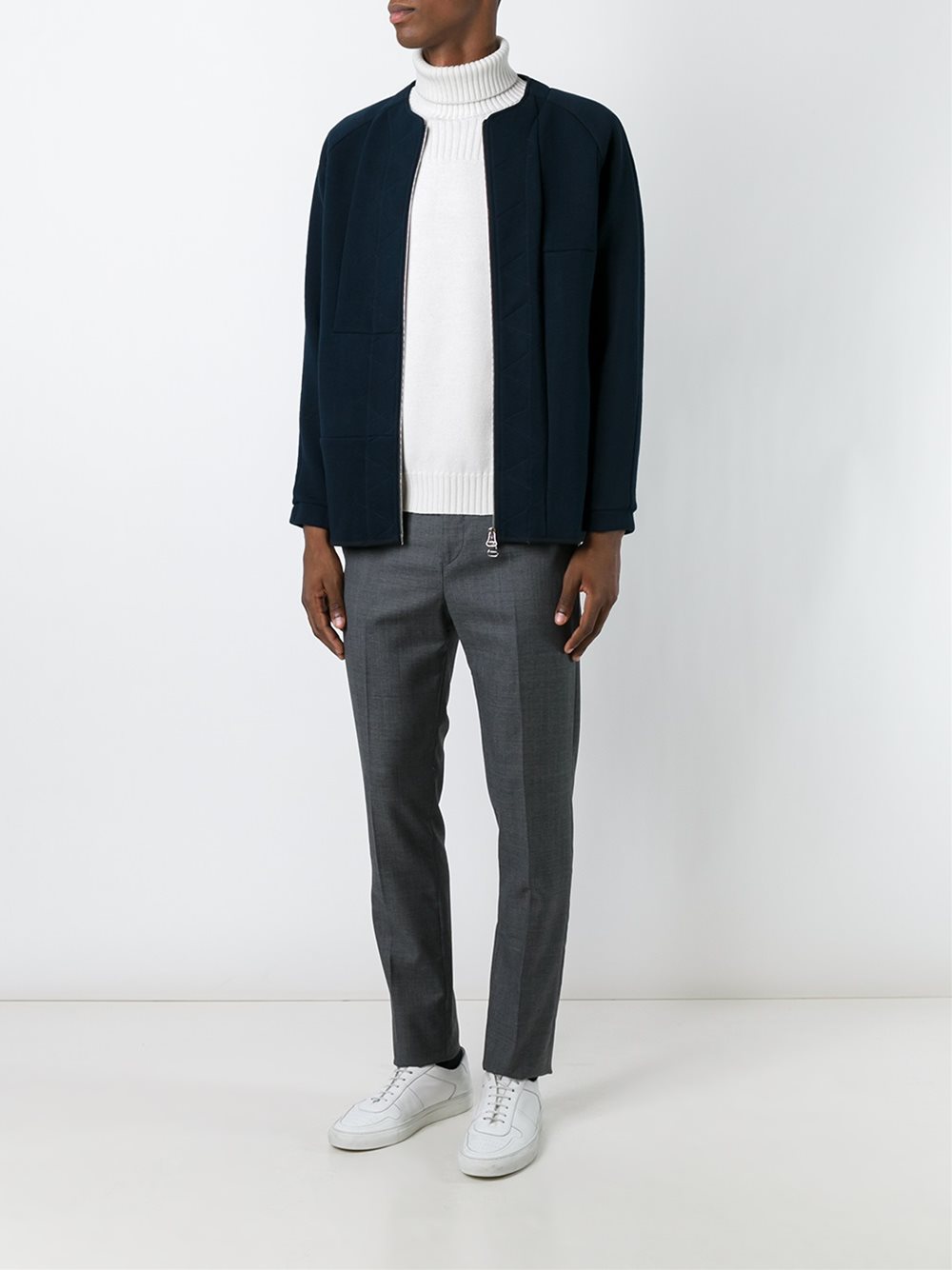 Title: Brands of Jackets with Collars and Ties