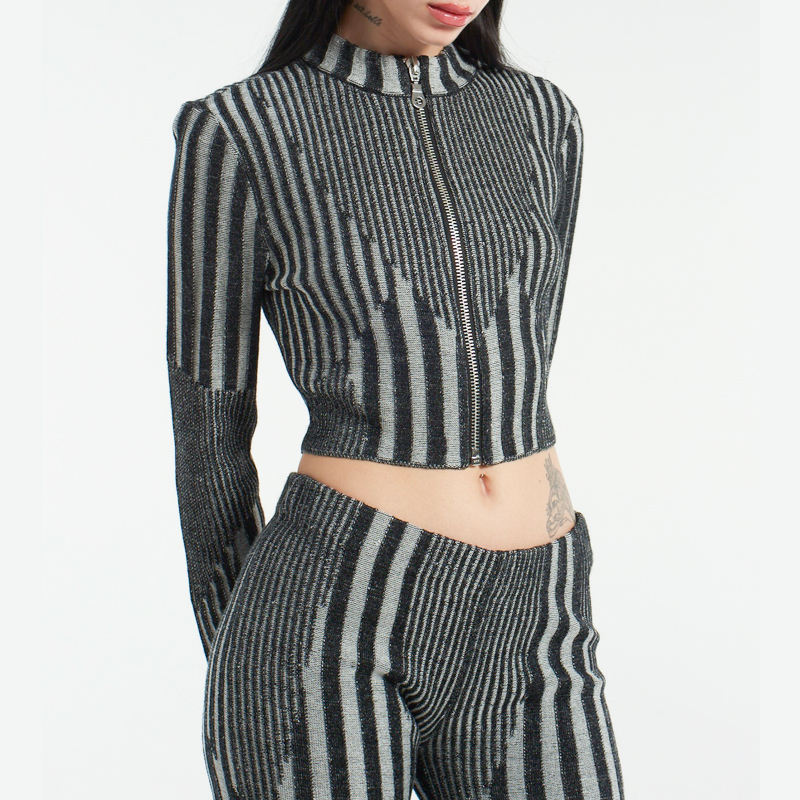 Title: Unleashing the Timeless Elegance of a Striped Tie and Blouse Outfit